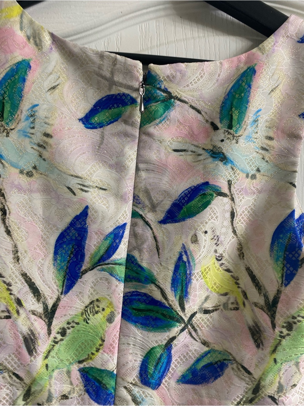 Archival Anthropologie Leifsdottir Metallic Bird Print Brocade Peplum Blouse 6 - Picture 15 of 15